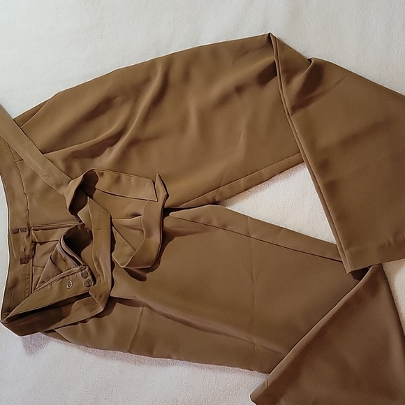 TAN COLOR HIGH WAISTED DRESS PANTS - Picture 4 of 14